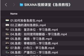 SIKANA视频课堂《急救教程》